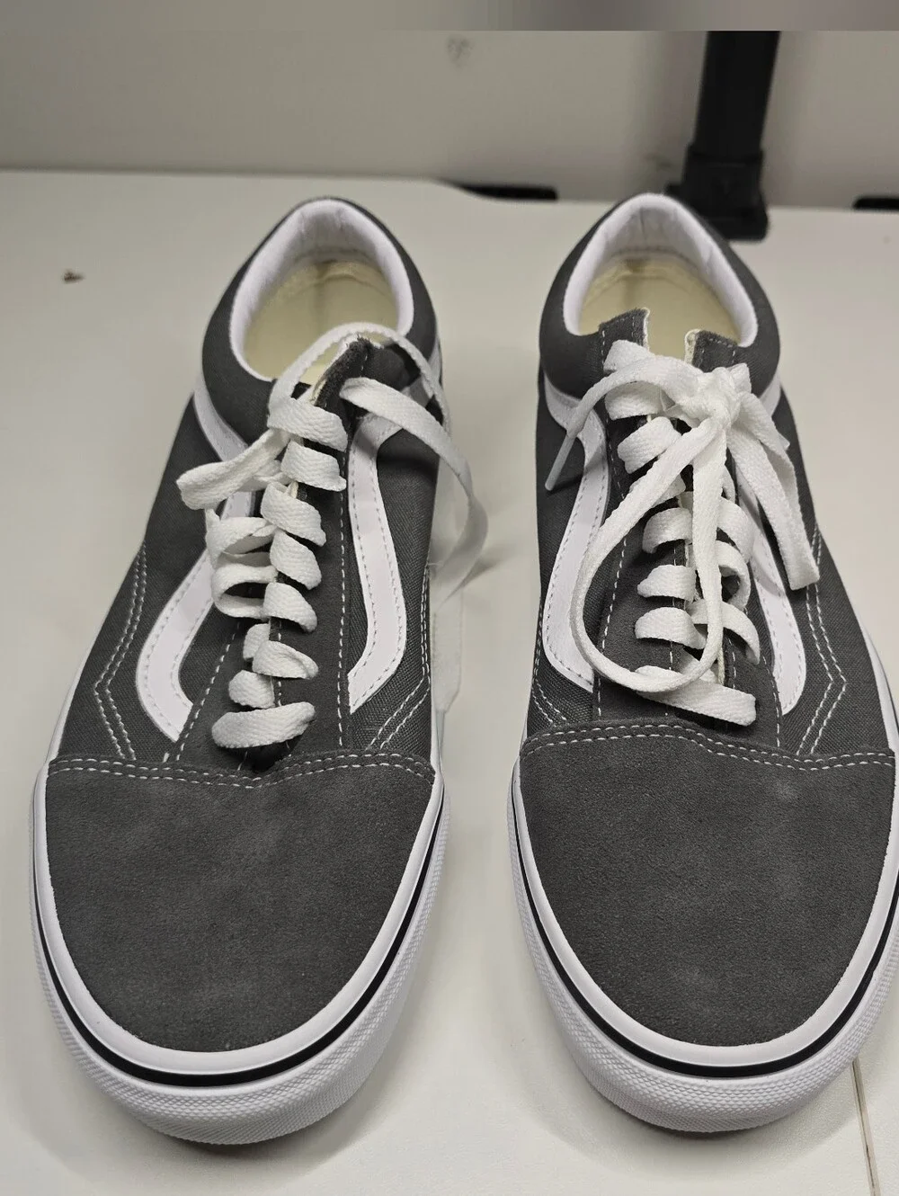 Vans Old Skool Sneakers Pewter/True White Women’s 8.5 NWOT with Box - Picture 2 of 14